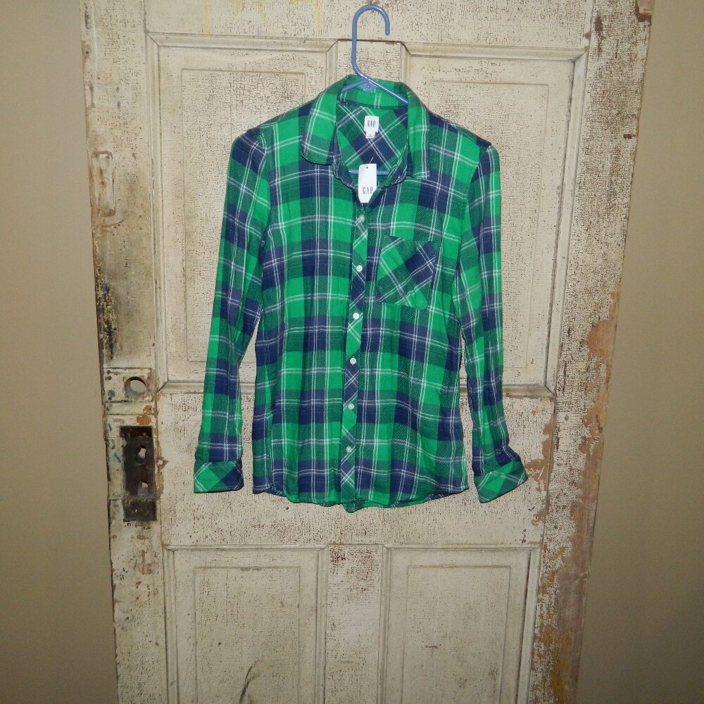 Gap Soft Flannel Button Front Top Size Womens XS (P-38)